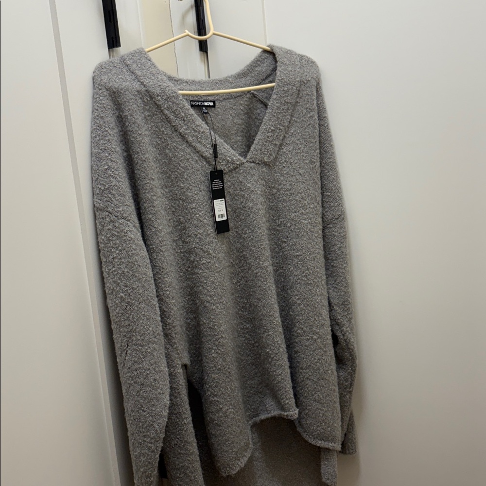 Fashion Nova Heather Gray Knit Top
